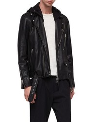 AllSaints Renzo Slim Fit Leather Biker Jacket