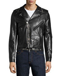 Valentino Rockstud Leather Moto Jacket