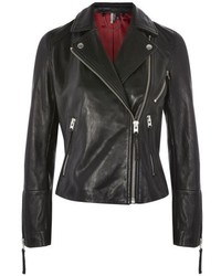 Topshop Rosemary Leather Biker Jacket