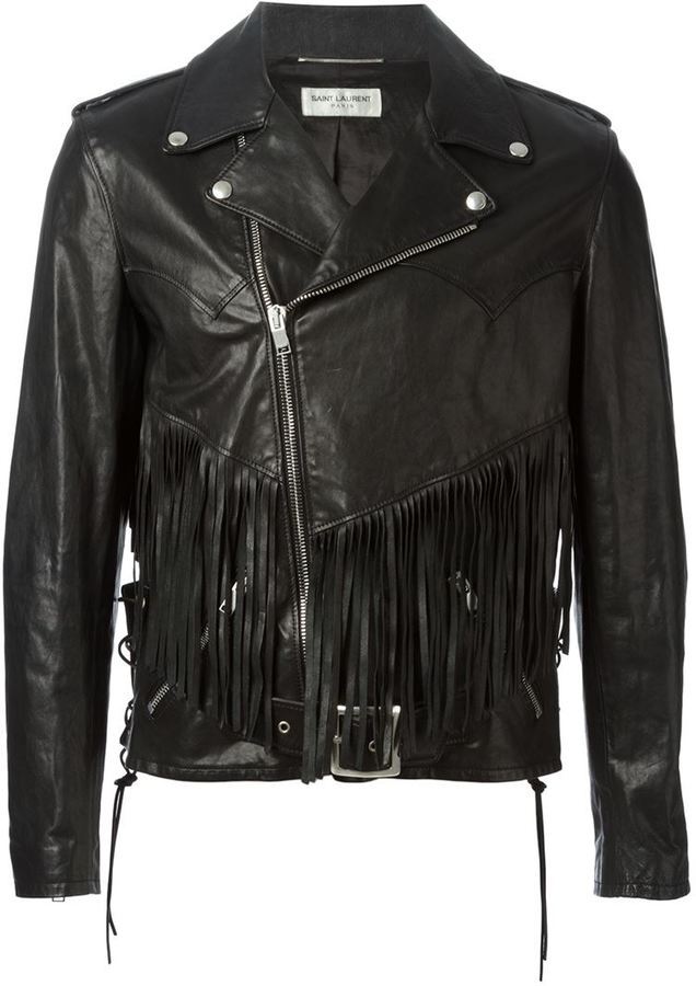 Saint Laurent Fringed Biker Jacket, $7,590 | farfetch.com | Lookastic