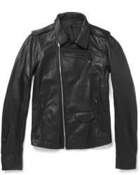 Rick Owens Slim Fit Leather Biker Jacket