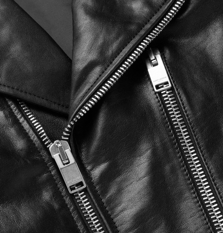 Saint Laurent Slim Fit Leather Motorcycle Jacket, $5,250 | MR PORTER ...