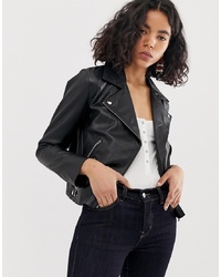 ASOS DESIGN Soft Leather Biker Jacket