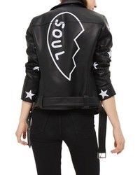 Topshop Soul Faux Leather Biker Jacket