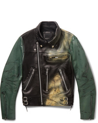 99% Is Spray Painted Leather Biker Jacket
