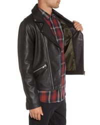 Topman Staines Leather Moto Jacket