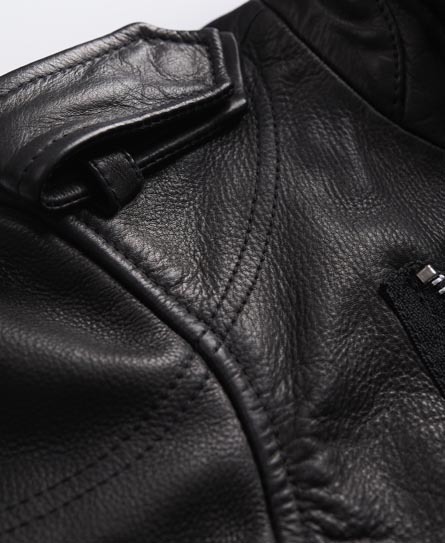 Superdry Premium Leather Biker Jacket, $474 | Superdry | Lookastic