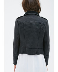 Forever 21 Textured Faux Leather Moto Jacket