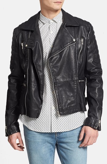 Topman Buffalo Leather Moto Jacket, $300 | Nordstrom | Lookastic