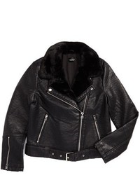 Topshop Vardy Faux Leather Biker Jacket