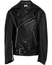Vetets Oversized Leather Biker Jacket