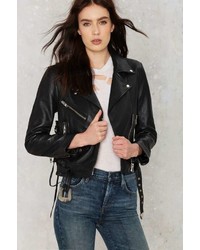 Nasty Gal West Up Leather Moto Jacket