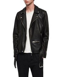 AllSaints Wick Slim Fit Leather Biker Jacket