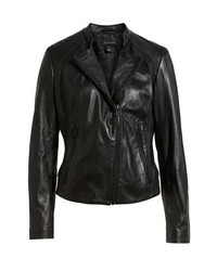 Halogen Zip Racer Leather Jacket
