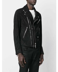 Les Hommes Zipped Fitted Biker Jacket