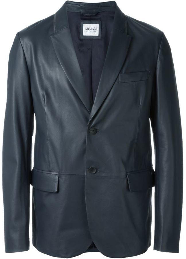 Armani Collezioni Leather Blazer, $1,394 | farfetch.com | Lookastic