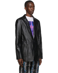Acne Studios Black Buffed Leather Jacket