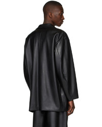 N. Hoolywood Black Faux Leather Blazer
