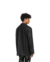 Telfar Black Faux Leather Detachable Jacket
