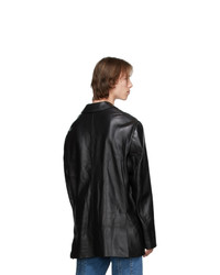 Vetements Black Leather Suit Jacket