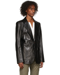 Acne Studios Black Leather Suit Jacket
