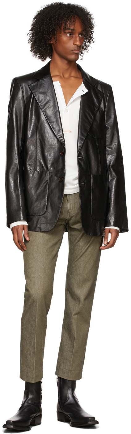 Acne Studios Black Leather Suit Jacket, $1,850 | SSENSE | Lookastic