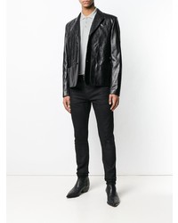 Saint Laurent Buttoned Leather Jacket