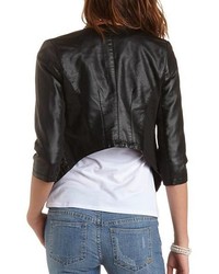 Charlotte Russe Cropped Faux Leather Blazer