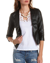 Charlotte Russe Cropped Faux Leather Blazer
