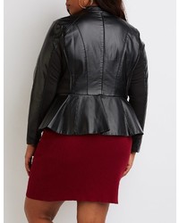 Charlotte Russe Plus Size Faux Leather Peplum Jacket