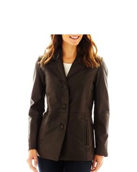 Excelled Leather Button Front Jacket