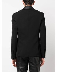 Moschino Faux Leather Notched Lapels Blazer