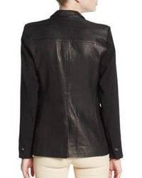 Helmut Lang Knit Paneled Leather Jacket