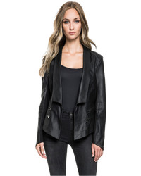 Lamarque Cersei Leather Blazer In Black