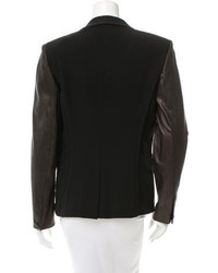 Rag & Bone Leather Accented Long Sleeve Blazer