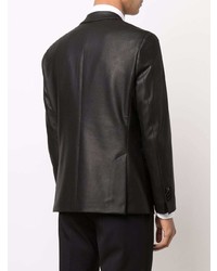 Karl Lagerfeld Single Breasted Faux Leather Blazer