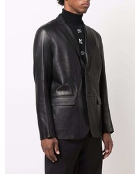 Karl Lagerfeld Single Breasted Leather Blazer