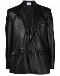 Vetements Single Breasted Leather Blazer Jacket