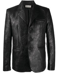 Saint Laurent Single Breasted Leather Blazer
