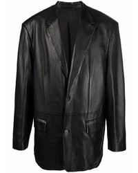 Balenciaga Single Breasted Leather Blazer