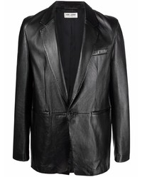 Saint Laurent Single Breasted Leather Blazer