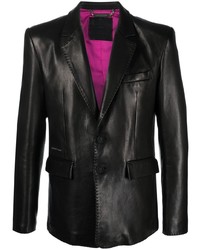 Philipp Plein Single Breasted Leather Blazer