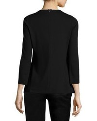 Escada Linda Leather Front Jersey Top