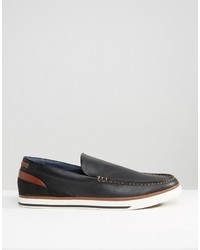 Aldo Montessoro Slipon Leather Boat Shoes