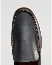 Aldo Montessoro Slipon Leather Boat Shoes