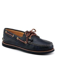 Sperry Topsider Shoes Gold Cup Authentic Original 2 Eye Boat Shoe Black Leather