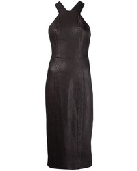 Black Leather Bodycon Dress