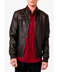 21men 21 Quilted Faux Leather Jacket