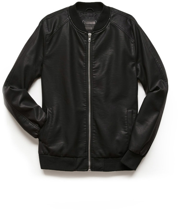 21men 21 Faux Leather Bomber Jacket | Where to buy & how to wear