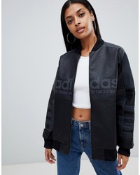 adidas Originals Aa 42 Faux Leather Track Jacket In Black